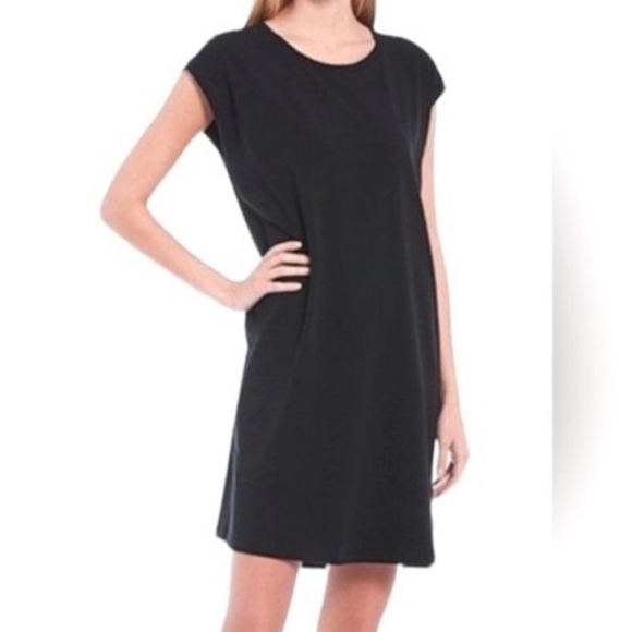 Eileen Fisher Black Organic Cotton T-Shirt Dress - Picture 1 of 6